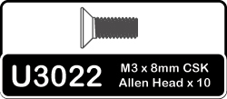SPEED PACK - M3x8 Csk Allen Hi-T - Schumacher Supastox - U3022