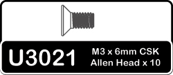 SPEED PACK - M3x6 Csk Allen Hi-T - Schumacher Supastox - U3021