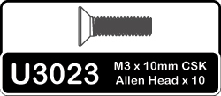 SPEED PACK - M3x10 Csk Allen Hi-T - Schumacher Supastox - U3023