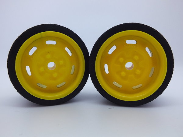 Yellow Steel Wheels and Tyres Trued and Glued